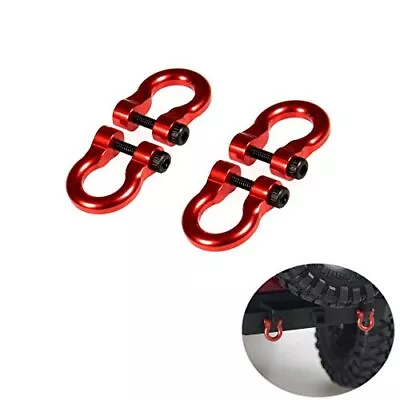 RC-FAST 4PCS 110 Aluminum Metal D-Ring Tow Shackle Red For 1/10 Traxxas TRX-4 • $13.60