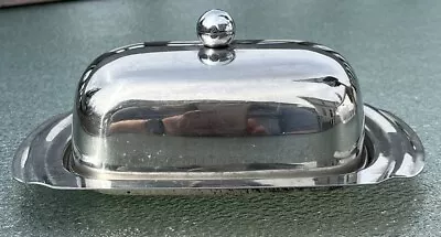 Vintage MCM Stainless Steel Butter Dish • $29.95