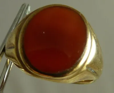 $189 • Buy Mens Vintage Carnelian Pinky Ring 10K Solid Gold Size 8½