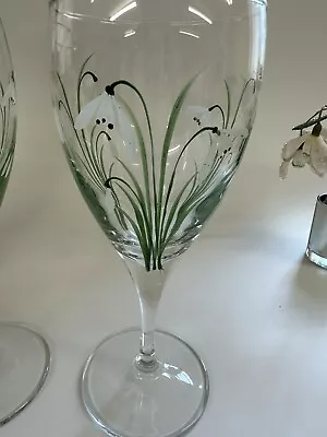 Individually Hand Painted Pair Of Snowdrop Wine Glasses • £17.99