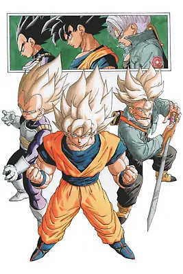 Dragon Ball Z Poster Goku Trunks And Vegeta  12in X 18in Free Shipping • $9.95