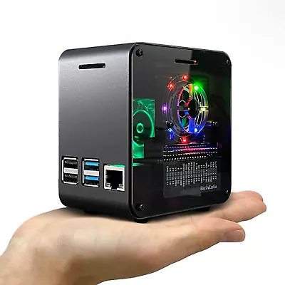 $93.59 • Buy Electrocookie Raspberry Pi 4 Case, Aluminum Mini Tower Case With Cooling Fan And