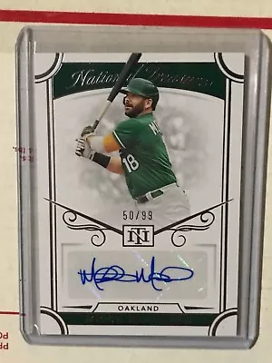 2021 Panini National Treasures Mitch Moreland Autograph Auto 50/99 Athletics A's • $19.99