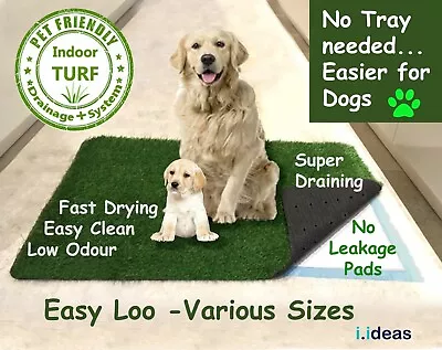 £9.49 • Buy Indoor Dog Puppy Grass Toilet Loo Potty Mat House Training Pads - No Tray System