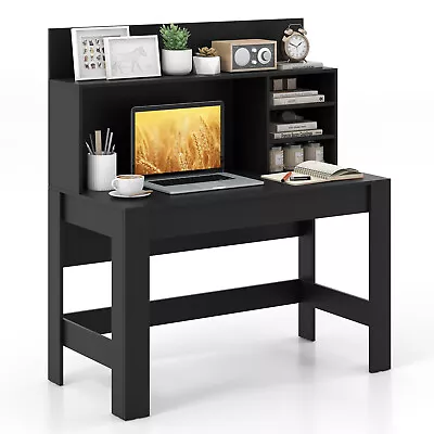 Modern Home Office Workstation PC Laptop Table Desk With Hutch For Small Space • $149.99