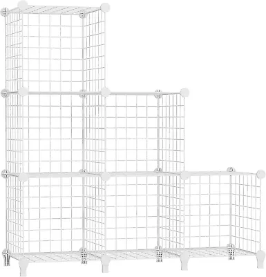 AWTATOS Wire Cube Storage Metal Storage Shelves Bookshelf Modular Storage 6 Cu • $41.14