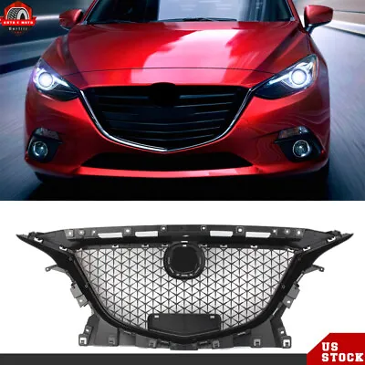 For 2014-2016 Mazda 3 2.0L/2.5L Front Bumper Grille Honeycomb Grill Cover Mesh • $96.70