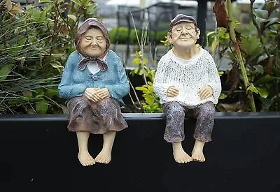 £9.99 • Buy Grandparents Garden Ornaments Grandma Grandad Figures Nana Papa Statues Home 
