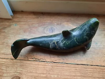 Vintage Inuit Whale Carving Green Stone Native American Interest Eskimo Folk Art • £50