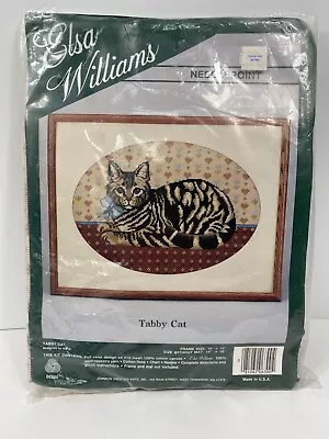 VTG Elsa Williams Needlepoint Kit Tabby Cat 14” X 10”  06300 • $14.95