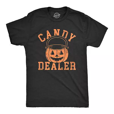 Mens Candy Dealer T Shirt Funny Halloween Trick Or Treat Candies Joke Tee For • $9.50