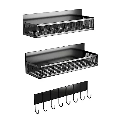 3Pcs Strong Magnetic Spice Rack Fridge Oven Microwave Magnetic Kitchen Shelves • $25.79