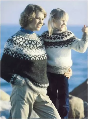 Adults' 32 - 42  And Children's Chunky Nordic Pullovers KNITTING PATTERN 10167 • £3.75