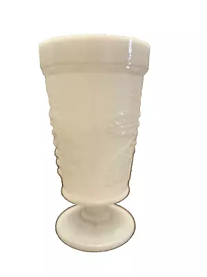 Milk Glass Goblet Cup Grape Vine Pattern Pedestal 5.75 In Tall Glassware Vintage • $14.85