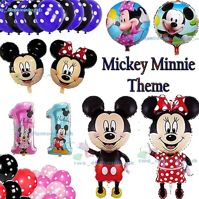 Mickey Minnie Mouse Theme Birthday Party 18``Foil Air Or Helium Fill Balloon UK • £3.69