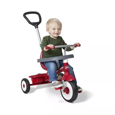 Red 3-in-1 Stroll 'n Trike 3 Stages Grows With Child Kids Bikes Adjustable Seat • $72.45