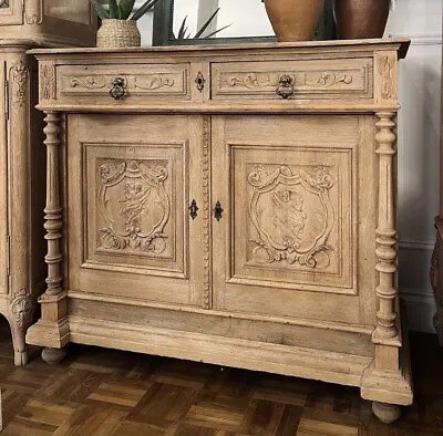 £950 • Buy Antique French / Flemish Carved Oak Sideboard / Buffet C1880