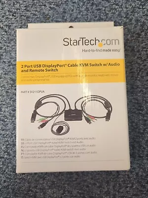 StarTech 2 Port USB DisplayPort Cable KVM Switch W/ Audio And Remote Switch • £29.99