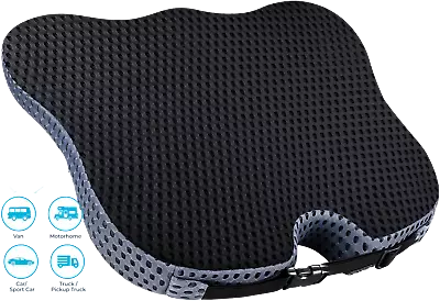 Wedge Memory Foam Car Seat Cushion For Hip Pain Relief(Mesh CoverBlack) • $26.95