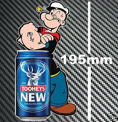 Tooheys New Beer Can Popeye Sticker Speedway Hot Rod Race Toolbox Pub Bar Fridge • $6.99