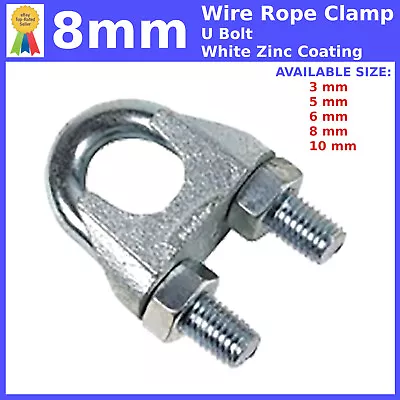 £6.19 • Buy 8mm WIRE ROPE FITTINGS CABLE CLAMP CLIPS GRIPS CLIP GRIP U BOLT U-BOLTS