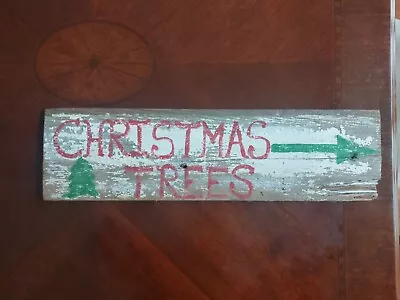  19   Vintage Handpainted Wooden  Christmas Trees  Sign See Photos • $15.99