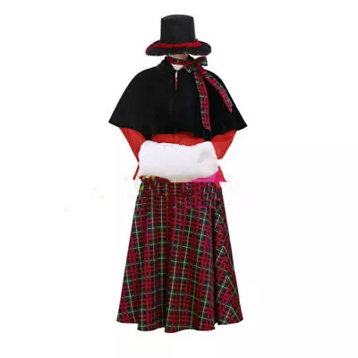 Charles Dickens Caroler Costume Victorian Yuletide Lady Christmas Fancy Dress/ • $46