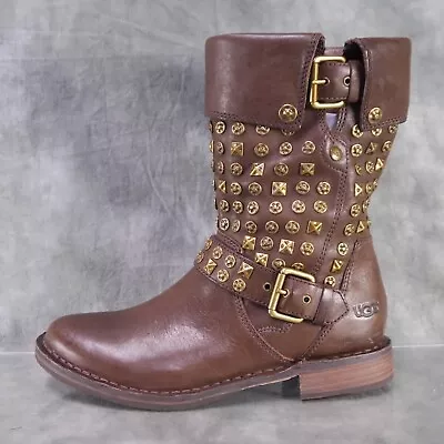 NEW! Ugg Conor Stud Chocolate Brown Boots Women's Size 6.5 M New $325   S1E1 • $119