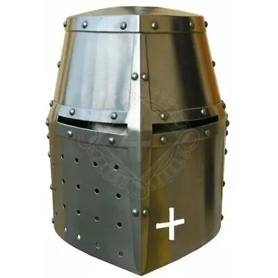 Medieval Templar Crusaders′ Great Helmet Knight Armor Helmet Greek Spartan Rom// • £56.04