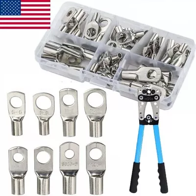 140Pcs Cable Lugs Copper Ring Crimp Terminal Plier Car Battery Wire Connectors~ • $36.99