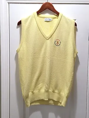 Vintage 1987 Ryder Cup '87 Muirfield Village Golf Club Yelllow Sweater Vest L  • $29.97