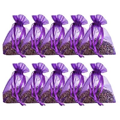 10 French Blue Lavender Bags Natural Handmade Fresh Buds Scent Aroma Moth Draws • £7.26