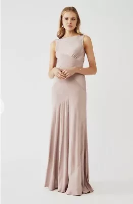 Ghost Hollywood *taylor* Long Dress Dusky Pink Size S Original Price £225 • £65