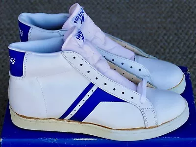 NEW Vtg 1980s Pro-Keds Shotmaker Leather Hi Sz 11.5 White/Royal MK-1125M High • $119.99