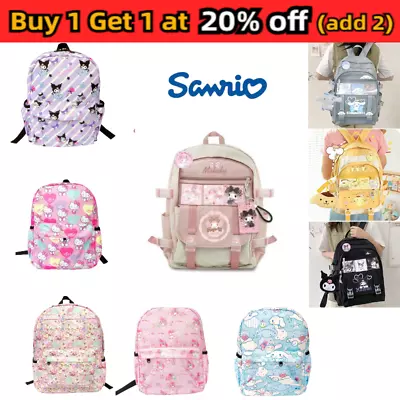 £5.26 • Buy Kawaii Kuromi Cinnamoroll Melody Purin Backpack Capacity Schoolbag Girl Gift Kid
