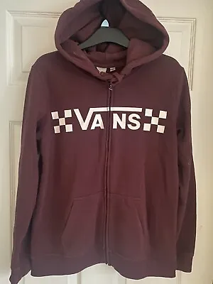 Unisex Burgundy VANS  Zipped Hoodie - Small • £9.99