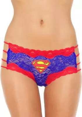 Superman Pantie Side String Lace Hipster Logo 2x Plus Red Comic Cosplay Lingerie • $9.09