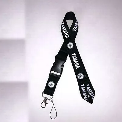 For Yamaha 22  Keychain Lanyard Clip With Webbing Strap Keychain ID Holder Black • $7