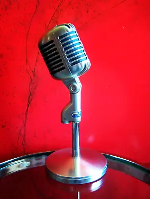 Vintage 1958 Shure 55S Dynamic Cardioid Microphone W E.V 423A Stand Elvis Prop • $299