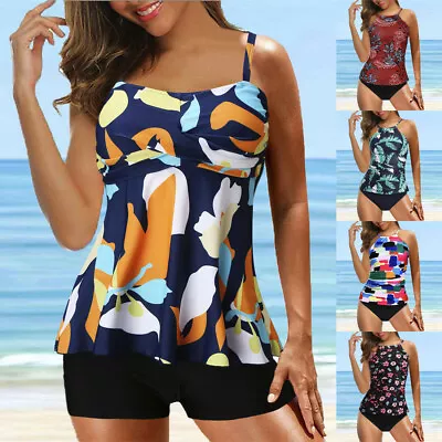 $32.99 • Buy Women's Swimming Costume Bikini Set Padded Tankini Summer Swimwear Beach Bathers