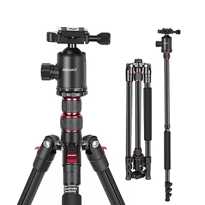 Neewer 77-Inch Tripod Camera Tripod For DSLR 2-in-1 Compact Aluminum Tripod • £59.99