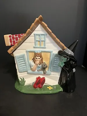Wizard Of Oz Cookie Jar Dorothy Wicked Witch House Warner Bros Brothers 1998 • $100