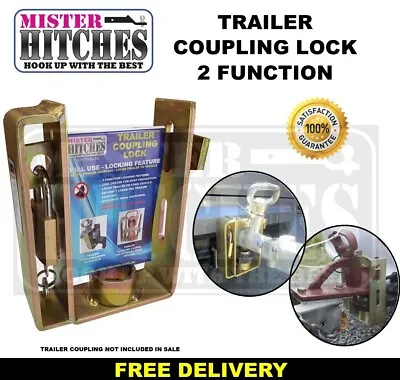 $35.95 • Buy Trailer Coupling Lock 2 Stage With Padlock 3 Keys