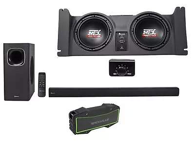 Dual 10  MTX Subwoofers+Sub Enclosure For 97-06 Jeep Wrangler TJ+ROCKBAR+Speaker • $744.90