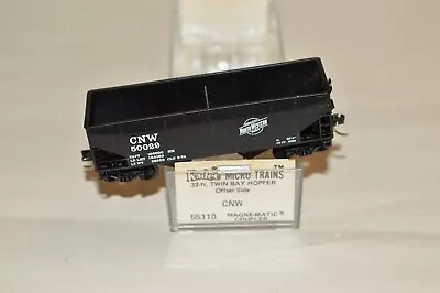 N Scale Micro-Trains Line Chicago & North Western 33' Twin Bay Coal Hopper Car • $3