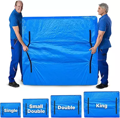 Single Size Mattress Cover For Moving/Storage With Handles - Reusable Waterproof • £38.61