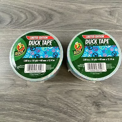 $19.51 • Buy Lot Of 2-Duck Brand 1.88 In X 10 Yds Printed Peace Sign DESIGN DUCT TAPE ~ NEW
