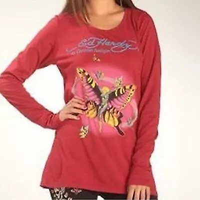 EUC Ed Hardy Graphic Top Ladies Size 2X • $54