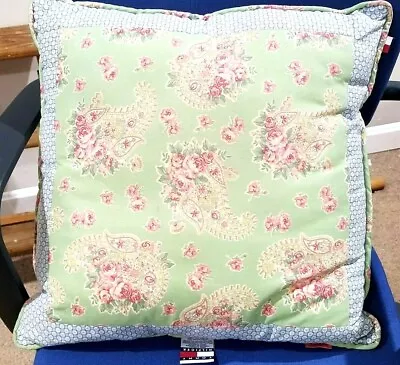 Vtg Tommy Hilfiger Home 2 REVERSIBLE Floral ROSES Paisley Throw Pillow 17  X 17  • $28.05