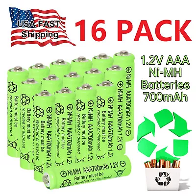 16x AAA 1.2V Ni-MH Rechargeable Battery 700mAh For Solar Lights Lawn Lamp USA • $2.99